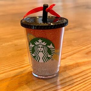 Starbucks Red and Silver Glitter Tumbler Ornament